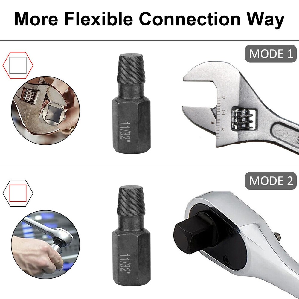 10xDamaged Screw Remover Kit Hex Head Easy Out Bolt Stud Extractor Drill Bit Set