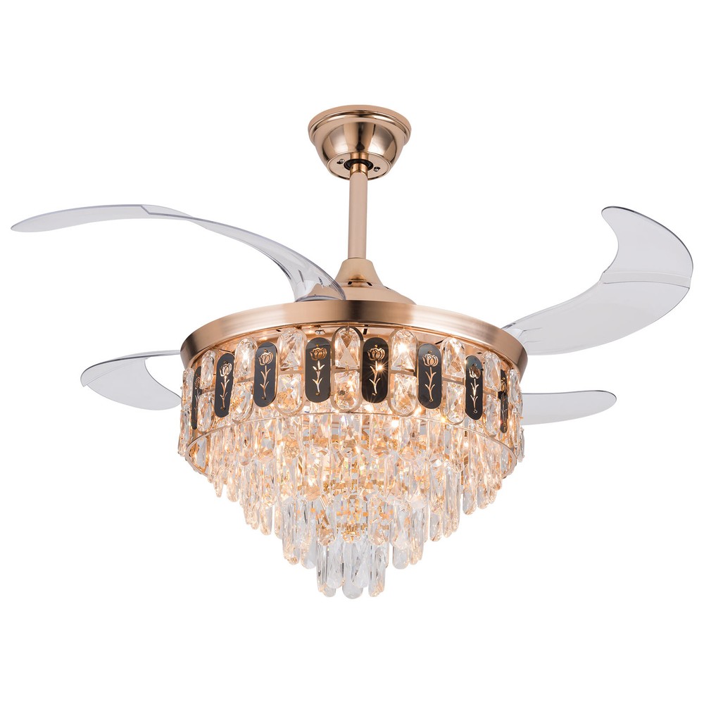42 Inch 110V LED Ceiling Fan Adjustable Ceiling Light Fan With Remote Control