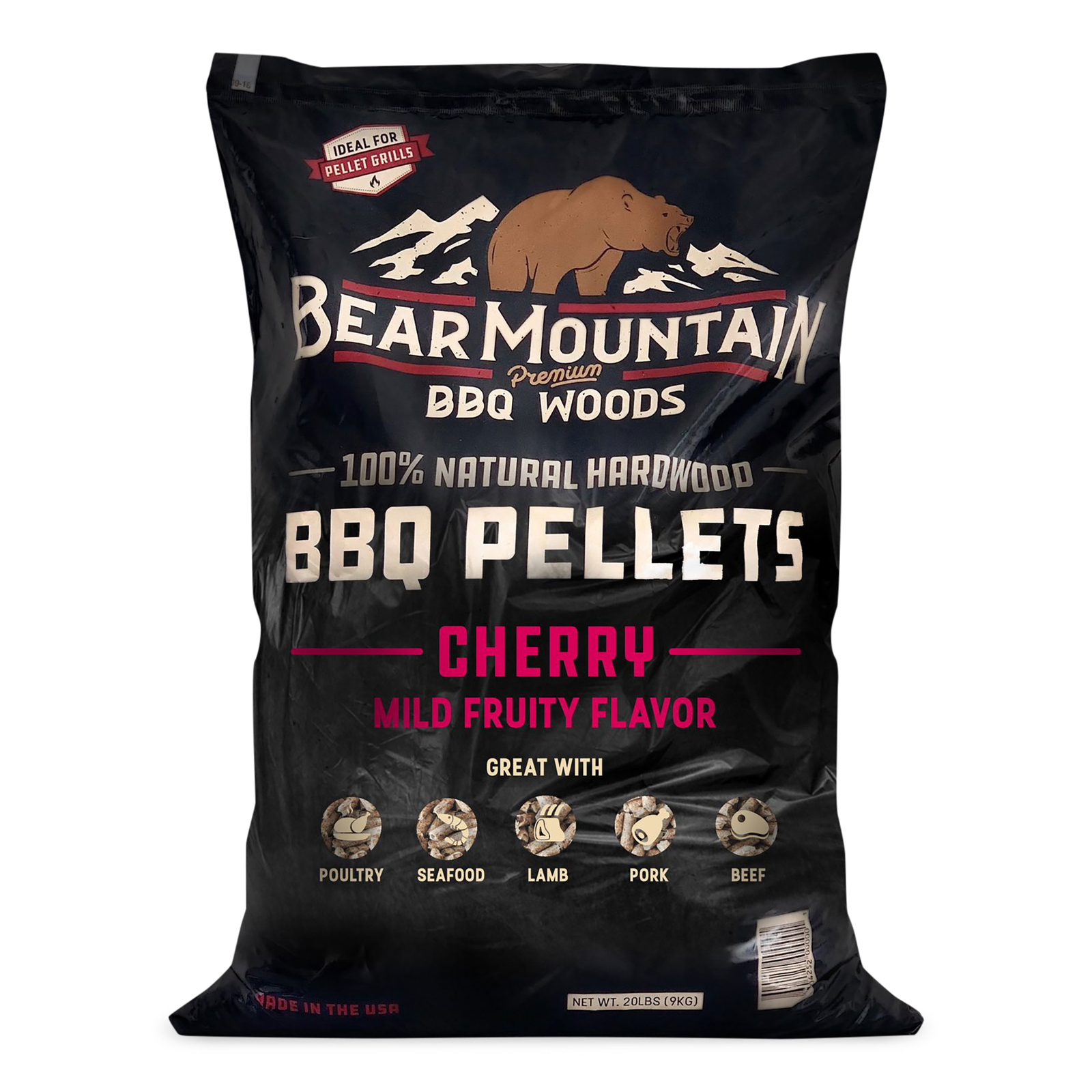 Bear Mountain BBQ FK13 Premium All-Natural Hardwood Cherry BBQ Pellets, 20 lbs