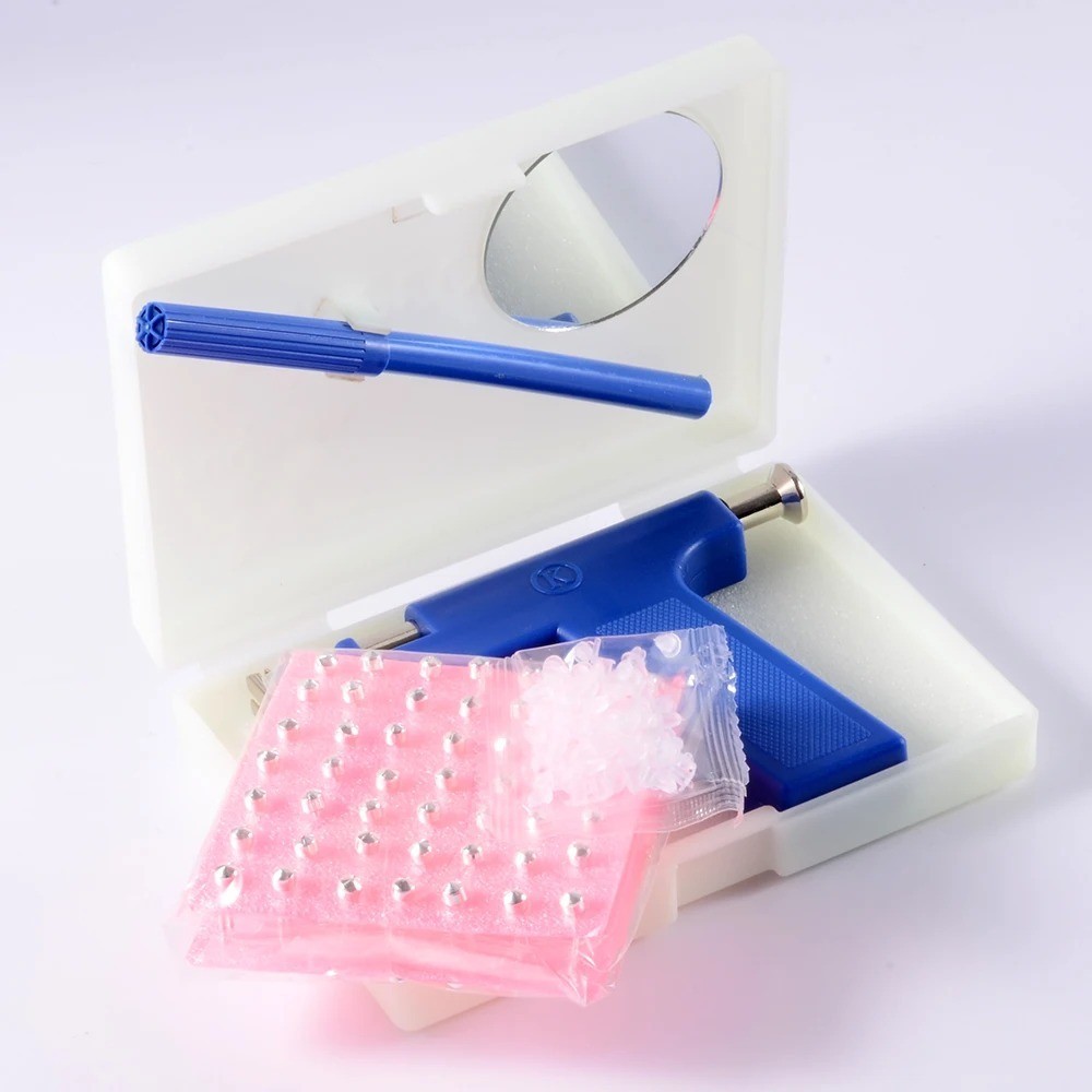 Ear Piercing Gun Kit - Self-Piercing Tool with Studs & Accessories for Home Use
