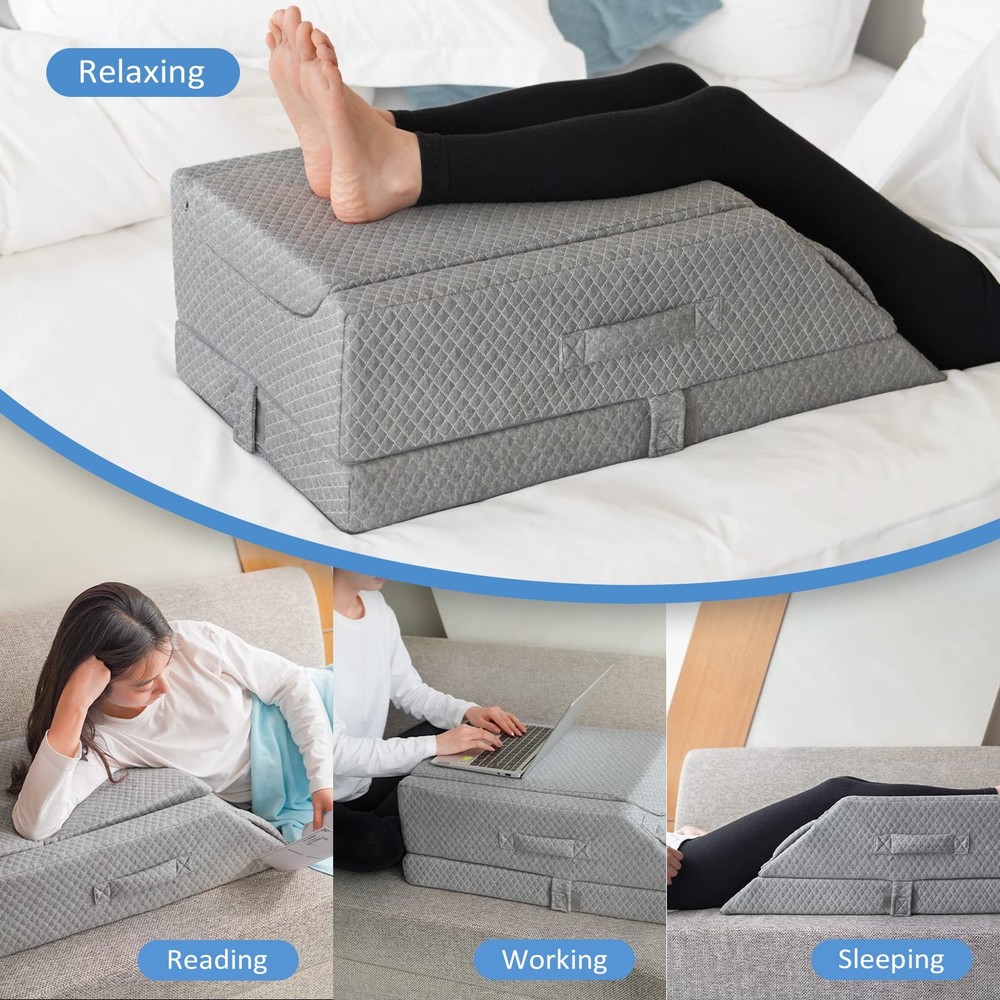 Adjustable Leg Elevation Pillows for Swelling After Surgery, Cooling Memory F...