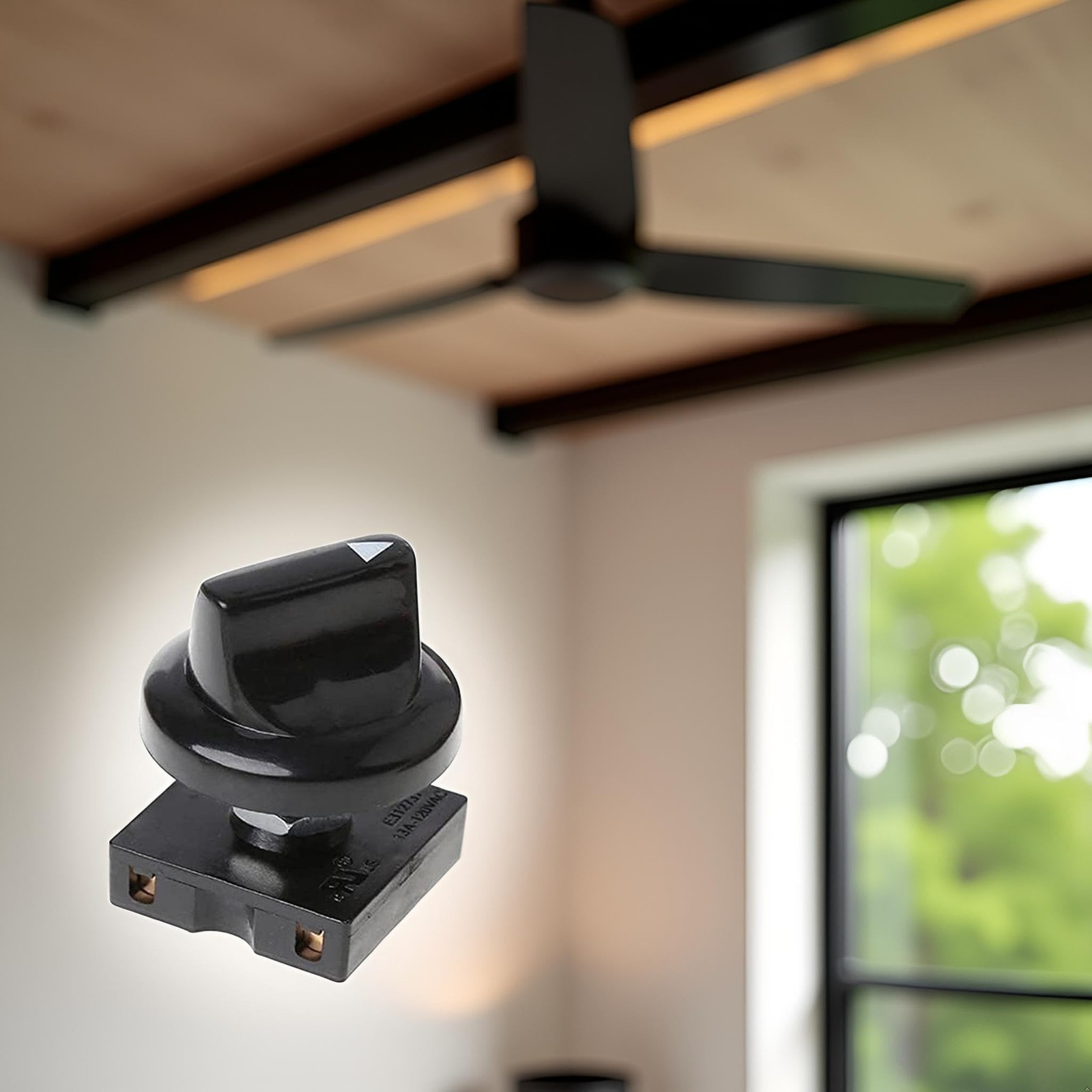 Black Fan Rotary Switch 4 Position 3 Speed Selector Governor