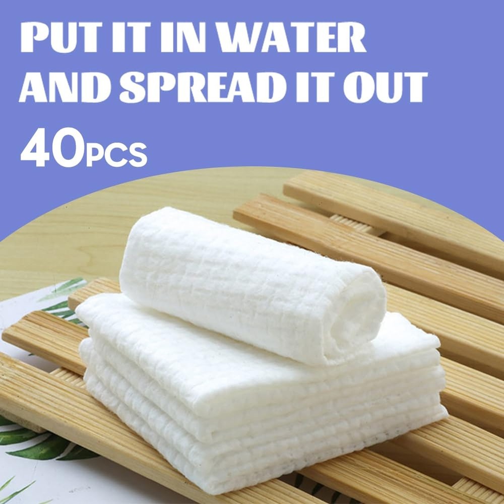 40PCS Compressed Towels,Mini Compressed Towel, Disposable Face Compressed Tow...