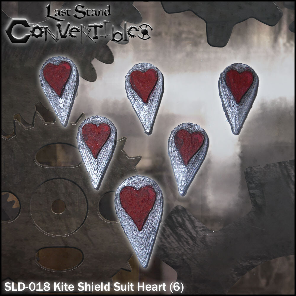 LAST STAND CONVERTIBLES BITS SHIELDS - KITE SHIELD SUIT HEART (6)