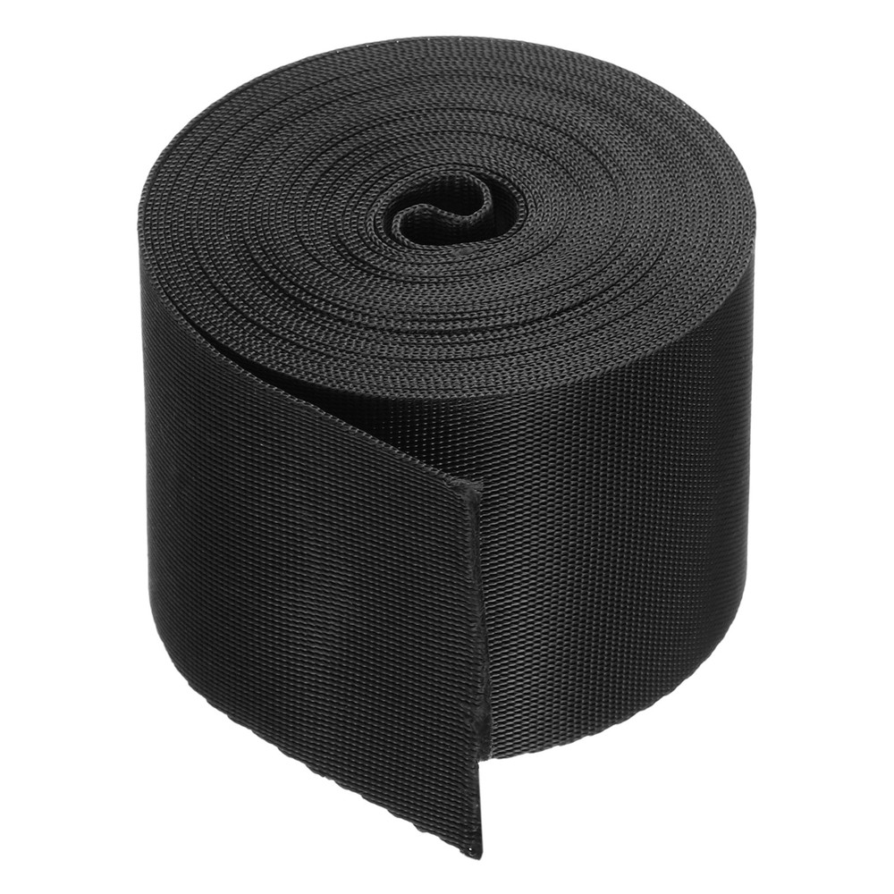 Flat Nylon Webbing Strap 2 Inch 5 Yards Black for Backpack