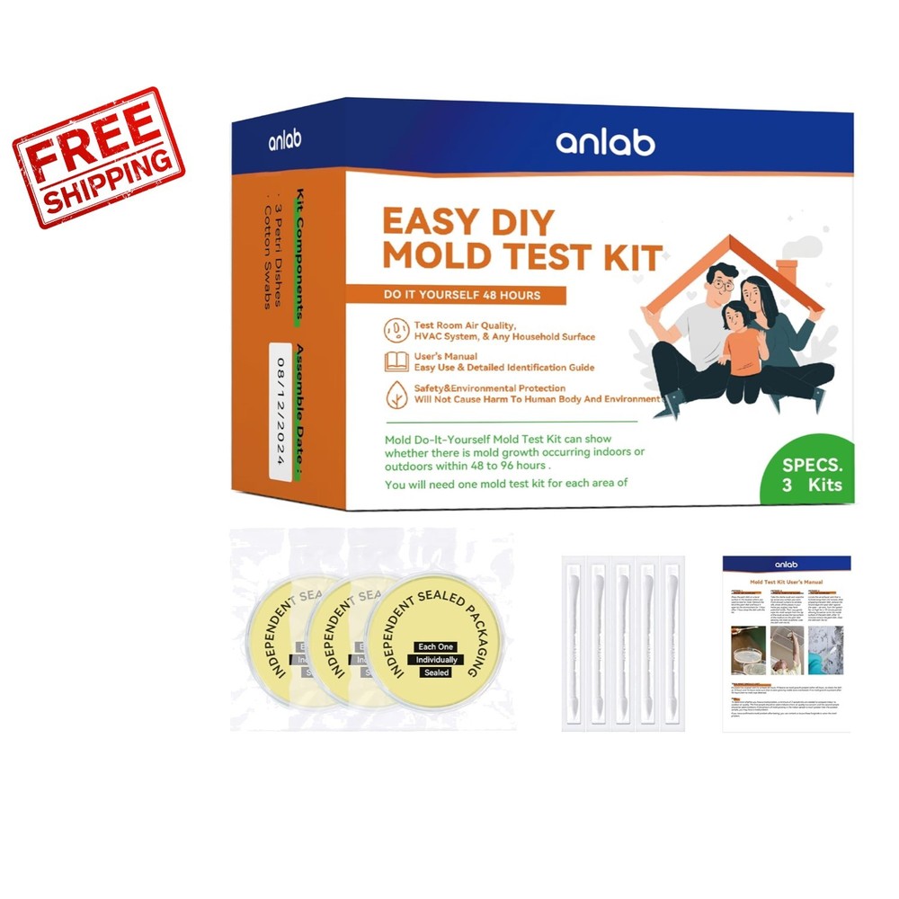 Fast 48-Hour Home Mold Detector Kit with Identification Guide for DIY Testing