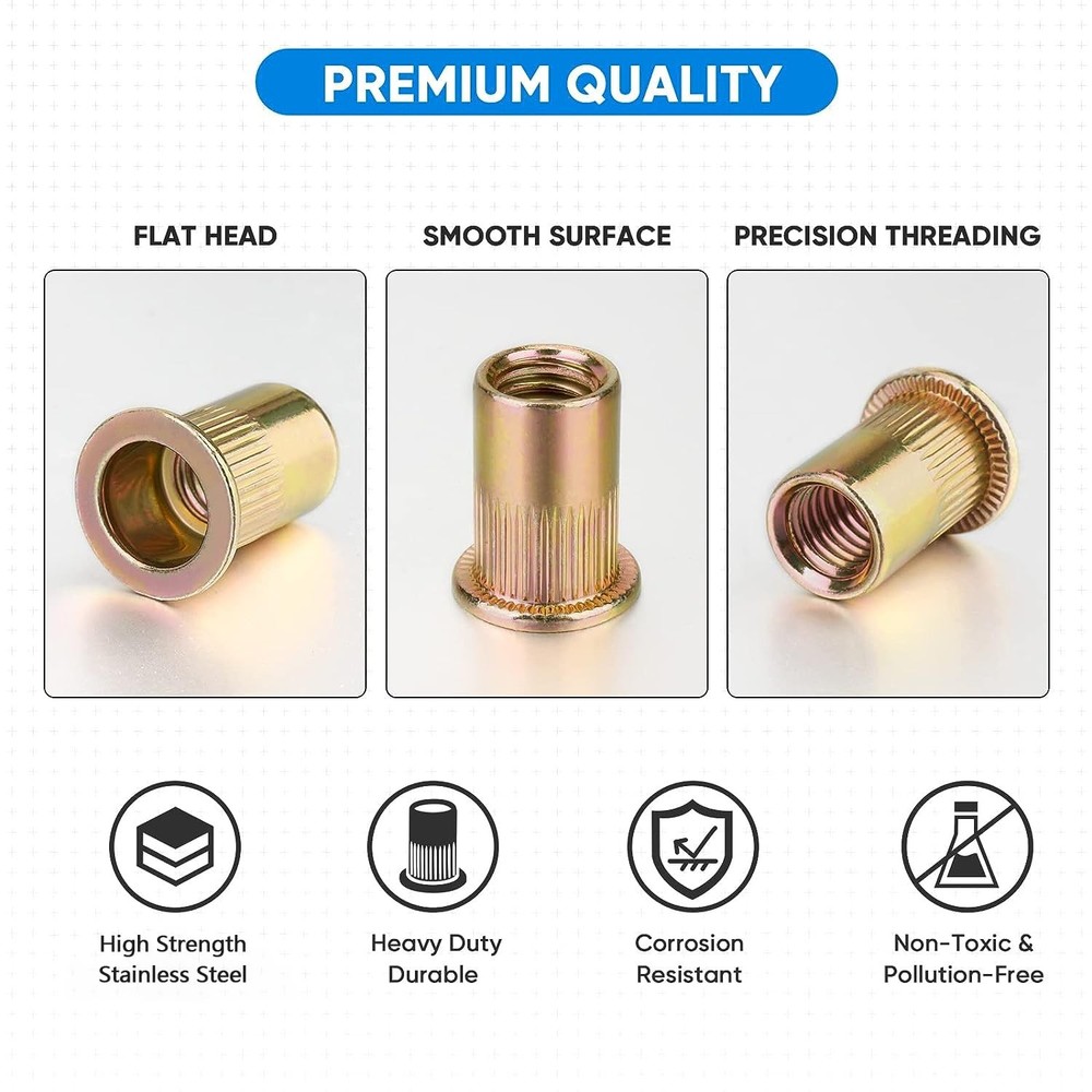 Rivet Nut Set | 300 Pcs Threaded Sleeves Set | UNIVERSAL Fits Rivet Nut...