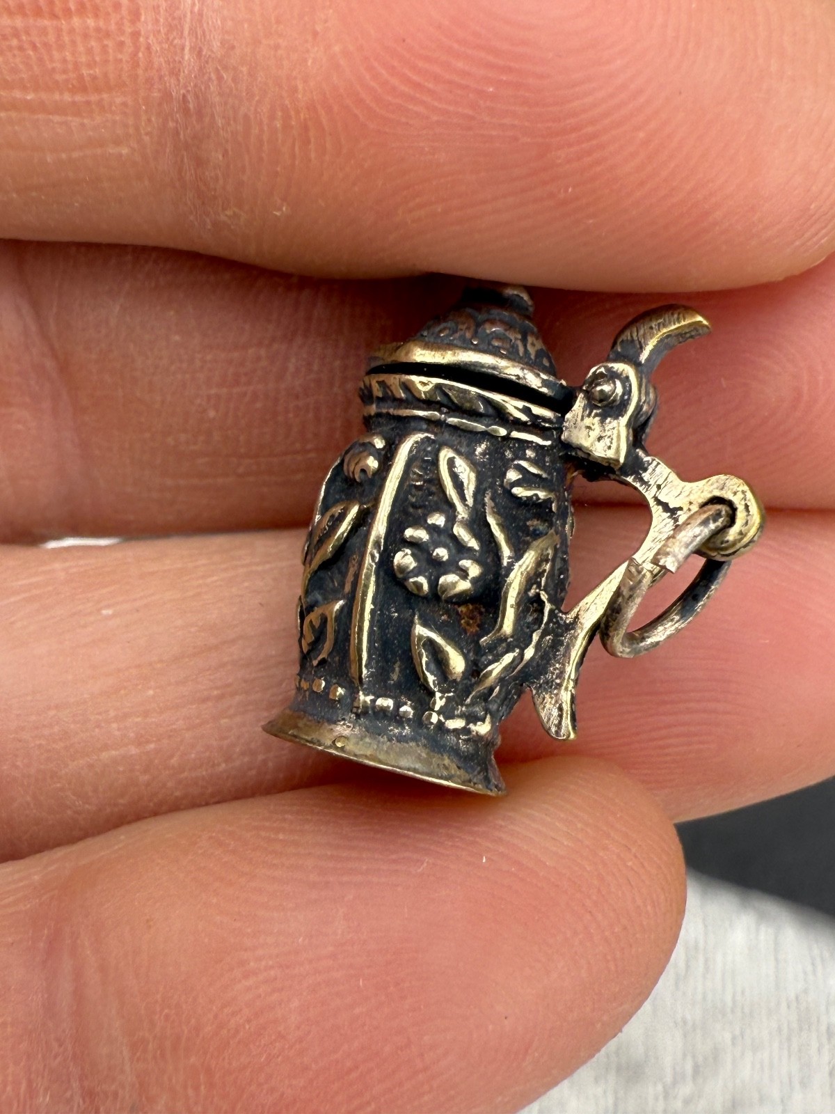 Vintage German Beer Stein Charm 835 Silver