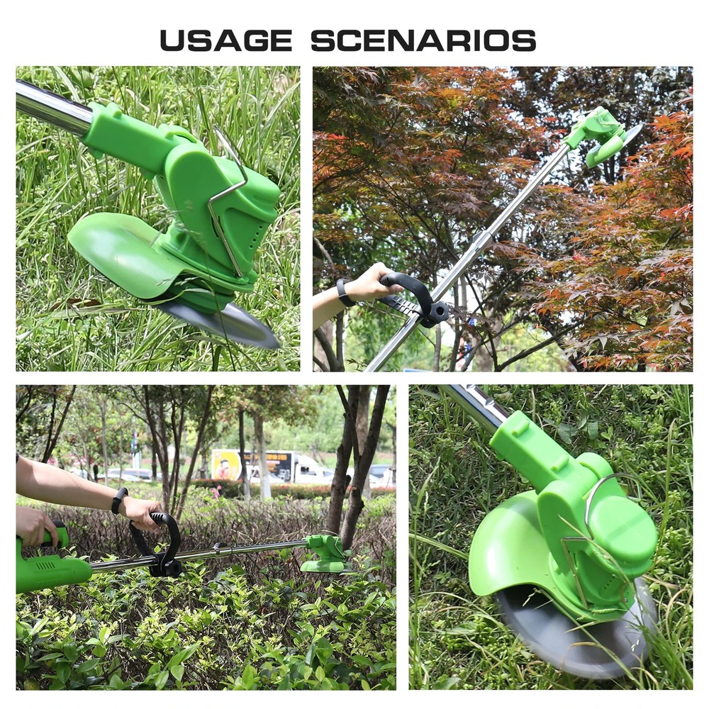 Electric Cordless Grass String Trimmer Lawn Edger Weed Wacker Cutter +2PCBattery