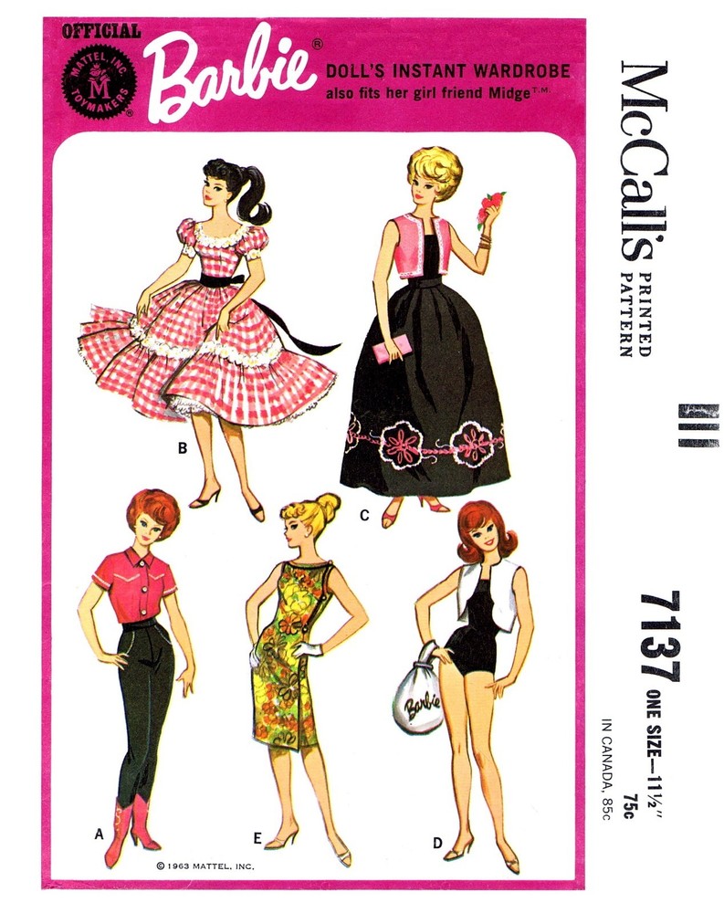BARBIE Midge Sewing Pattern McCall's 7137