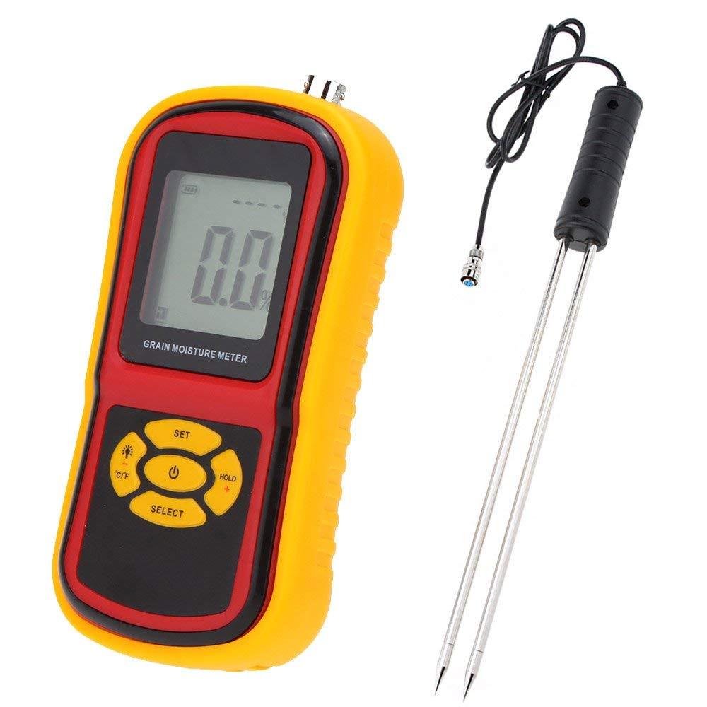 Digital Grain Moisture Meter W/Measuring Probe LCD Display Tester for Corn Wheat