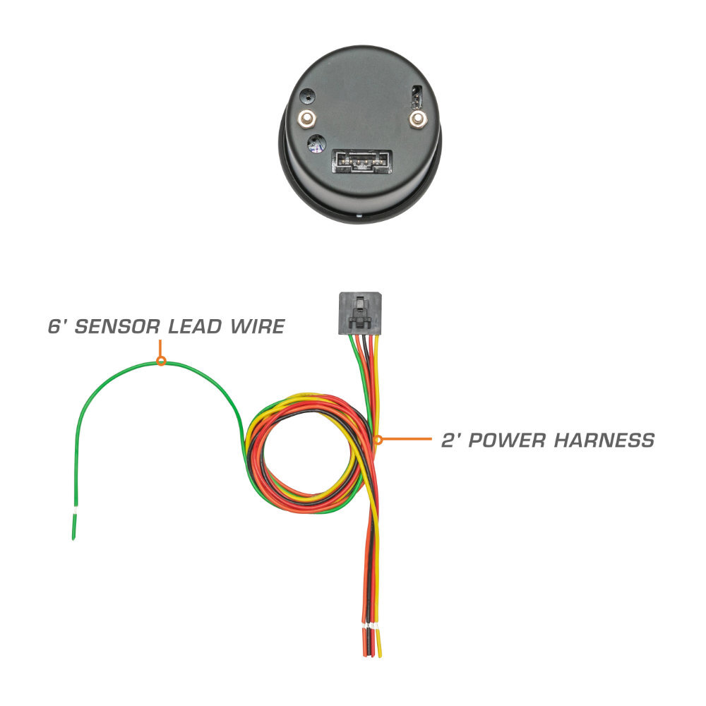 GlowShift 52mm Black 7 Color LED Adjustable Fuel Level Gauge