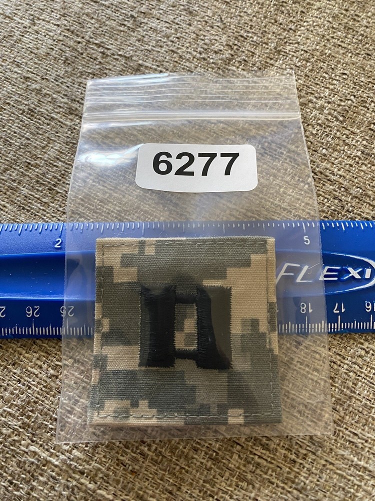 US Army Captain CPT O-3 Rank ACU Hook / Loop Pattern Military Patch INV6277