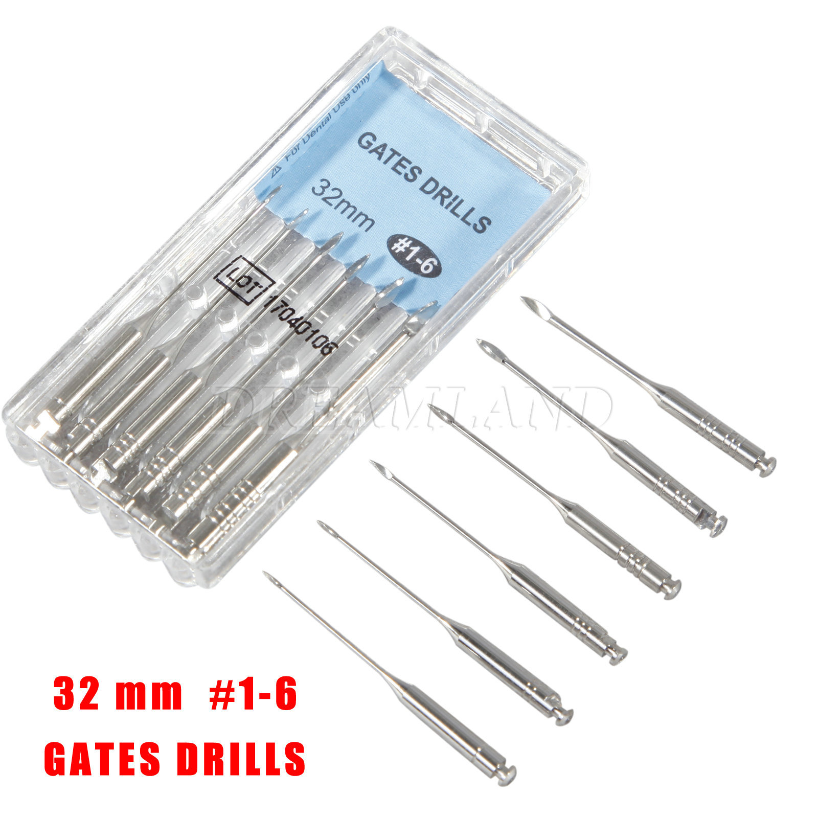 Dental GATES Glidden Drills File 32mm #1-6 Endodontic Root Canal Instrument