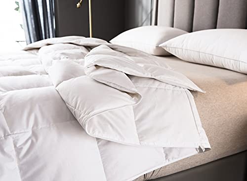 Lightweight 100% Goose Down Comforter/Blanket/Duvet Insert for Queen White