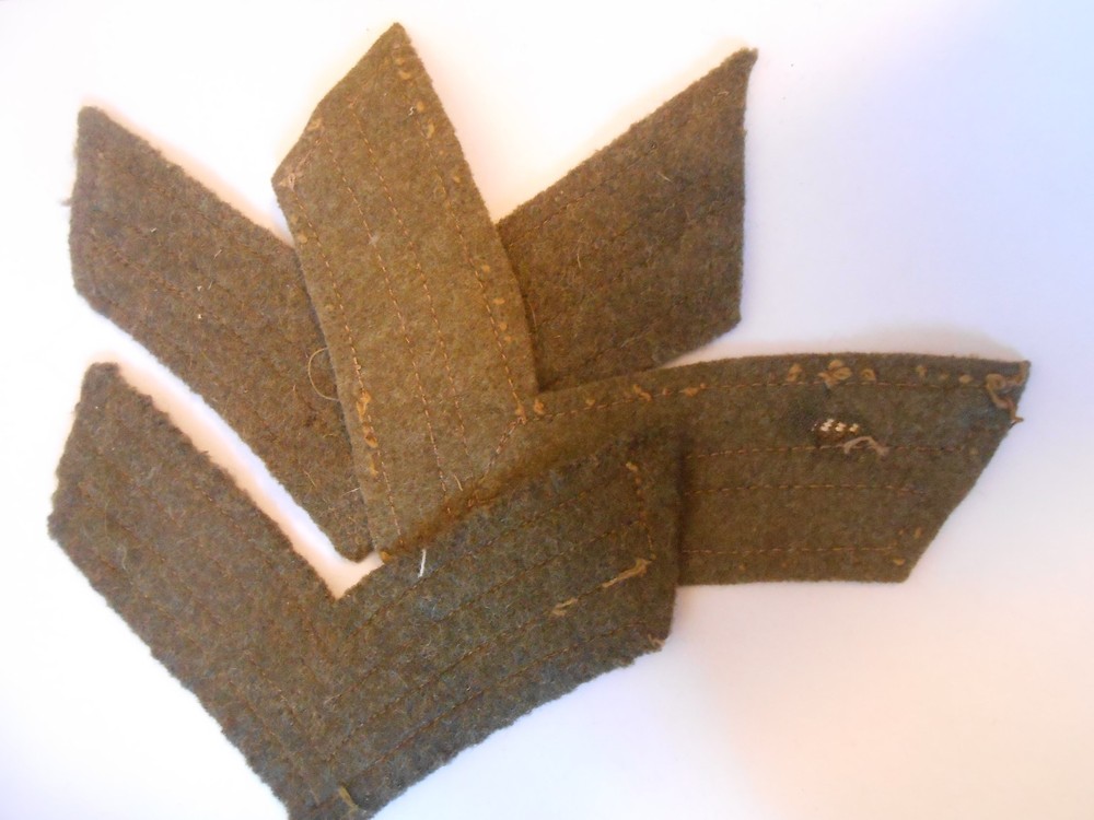 3 odd genuine second war era British army corporal stripes