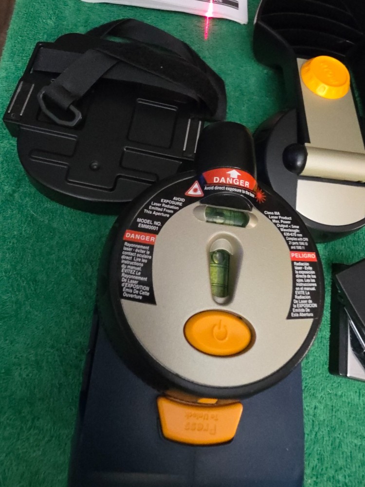 Ryobi Laser Air Grip Multi-task kit, light, accessories, manual & zippered case