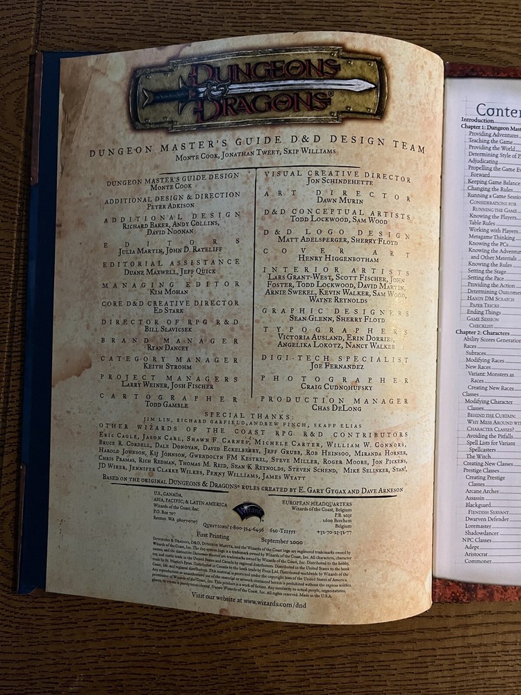 Dungeon Master Guide Core Rule Book 2 First Printing Sept 2000