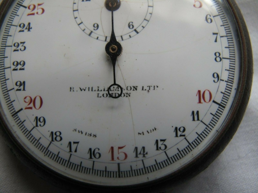 Vintage R. Williamson timer, enamel dial, good working order