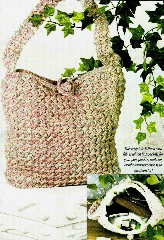 EASY Springtime Tote Bag/Purse/Crochet Pattern INSTRUCTIONS ONLY