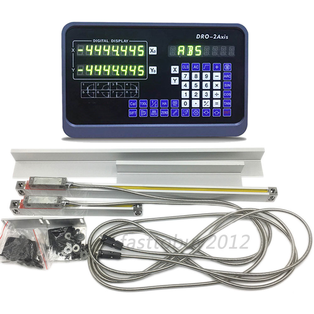 2Axis DRO Digital Readout Display +2pcs Linear Scale Encoder Customized Kit