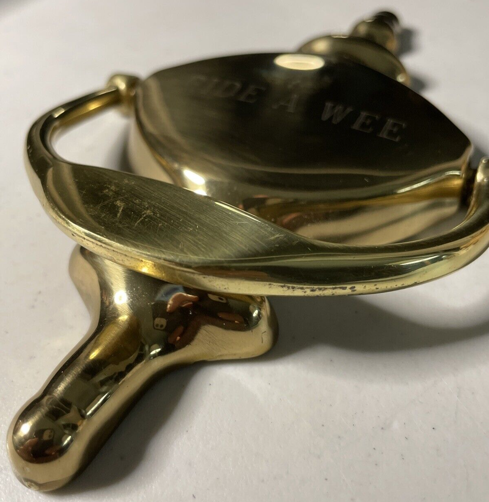 THINGS REMEMBERED Solid Brass Door Knocker Engraved w/ Scottish Term BIDE A WEE