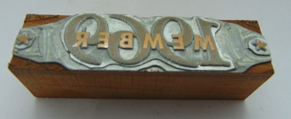 Printing Letterpress Printers Block Member 1969