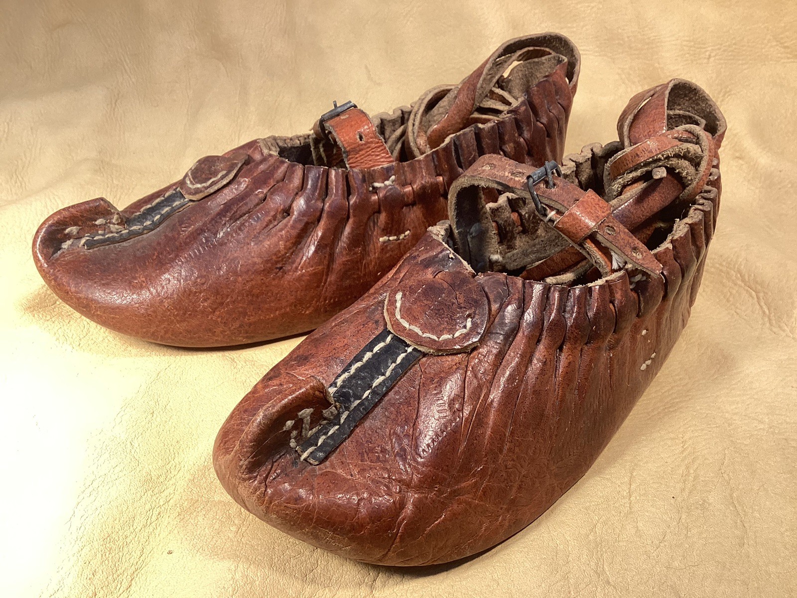 Antique 18th C. Scandinavian Reindeer Moccasins Sami Mukluks Caribou Finnish