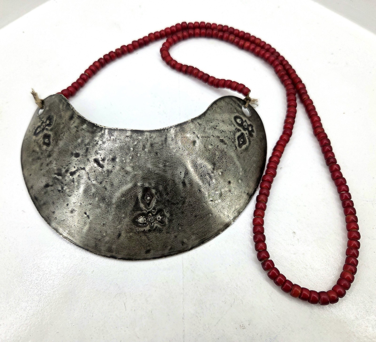 Hudson Bay Co Gorget White Heart Trade Bead Necklace Indian Fur Trapper Ragalia