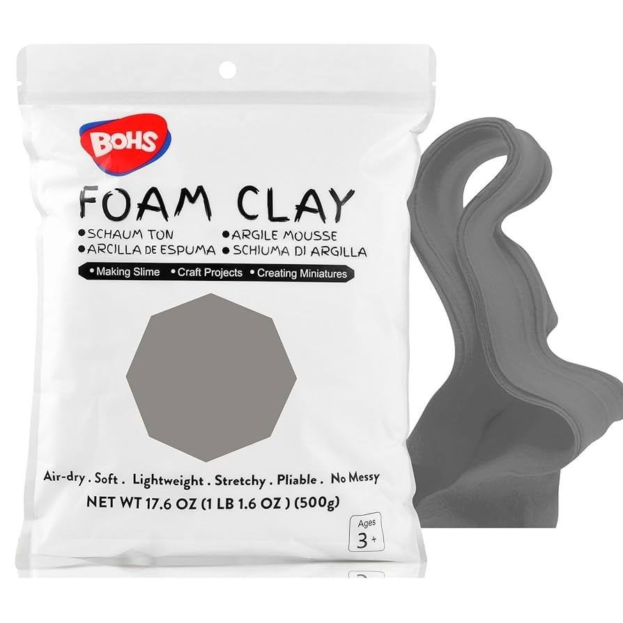 BOHS Modeling Air-dry Foam Clay - Gray