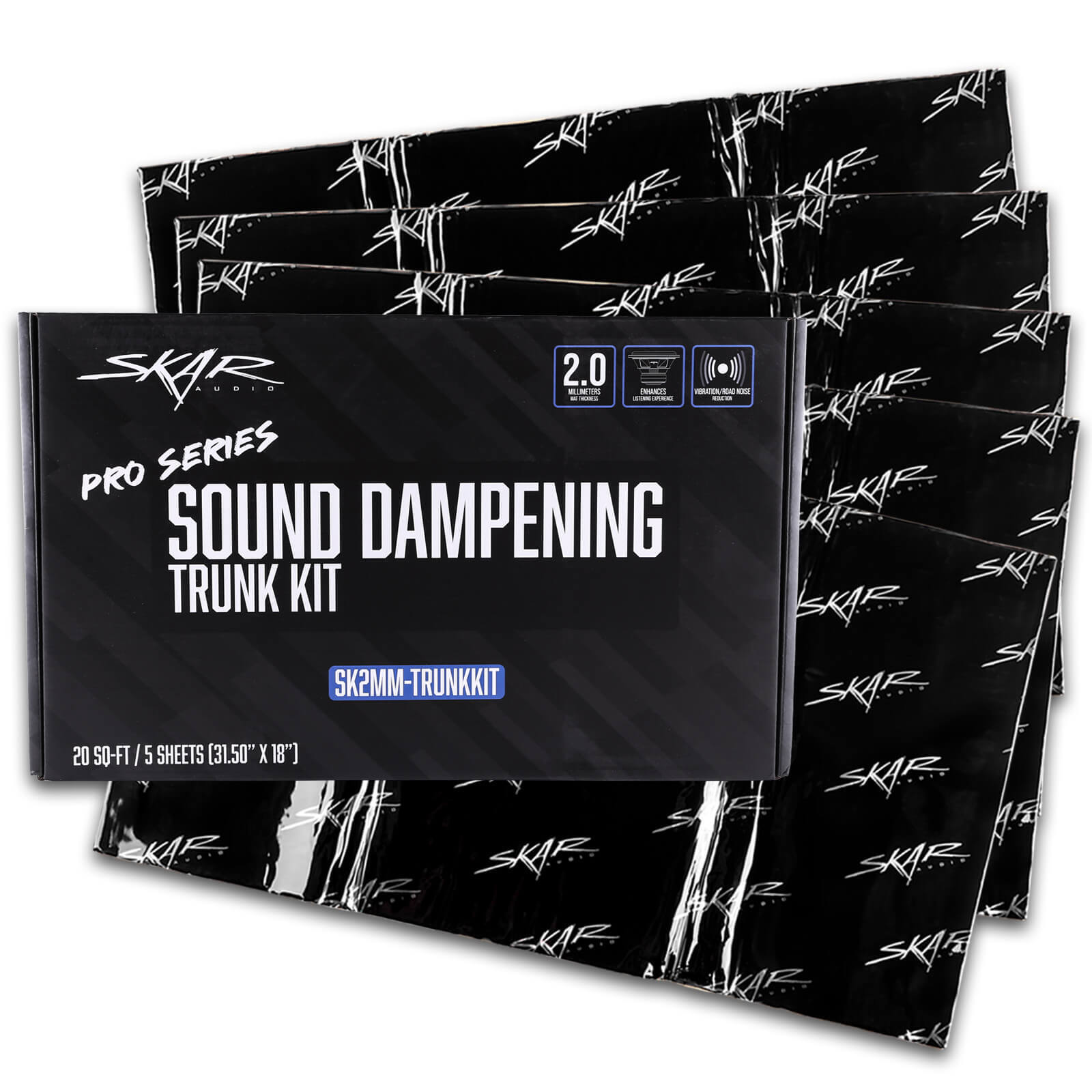 SKAR AUDIO PREMIUM (2mm) 20 SQ FT SOUND DEADENING TRUNK KIT (SK2MM-TRUNKKIT)