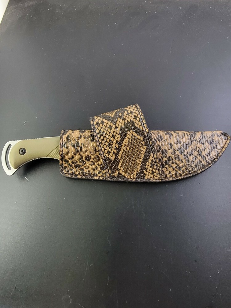 ESEE 3 / RC 3 CROSS DRAW SHEATH KNIFE PYTHON SNAKE SKIN PRINT leather HANDMADE