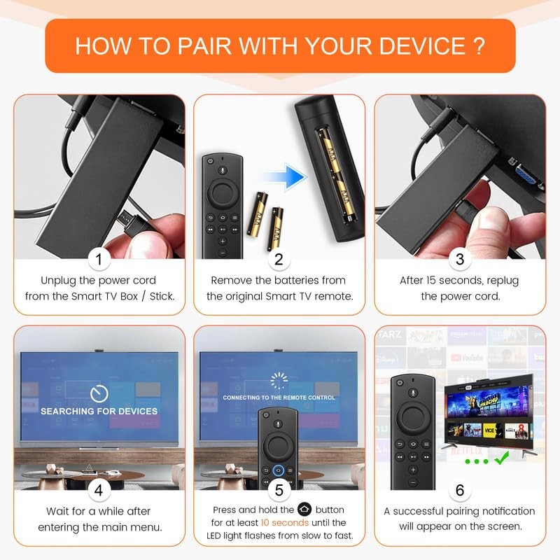 Replacement Voice Remote Control Compatible with All Fire-Series Total black