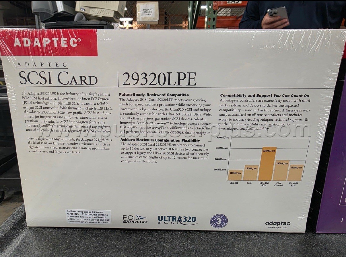 Adaptec ASC-29320LPE PCI-E Ultra320 SCSI Controller Card