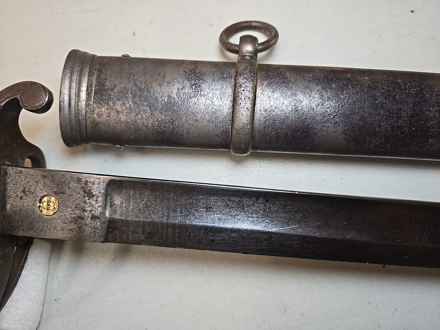 Pre-WWI British Pattern 1827 Volunteer Rifle Officers Sword w/Scabbard - Etched