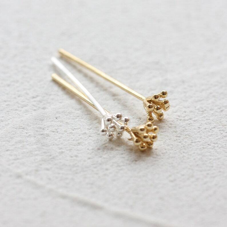 Solid Brass Head Pin - Flower Head 30mm (4758C)
