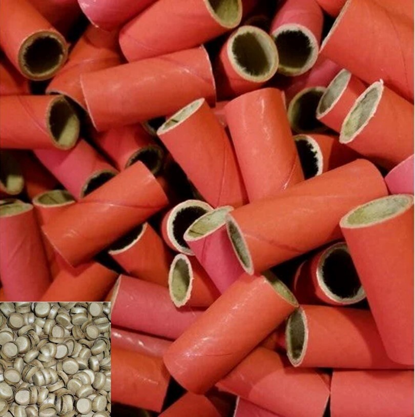 50 Fireworks Kraft PYRO Cardboard TUBES 9/16" x 1-1/2" x 0.05" wall w/ end caps
