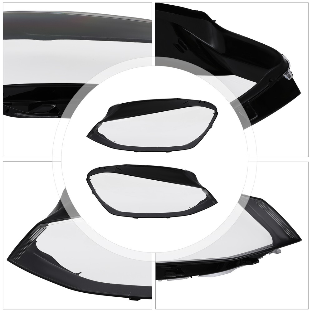 Clear Headlight Lens Covers for 2014-2017 VW Golf 7 - Durable Replacement Pair