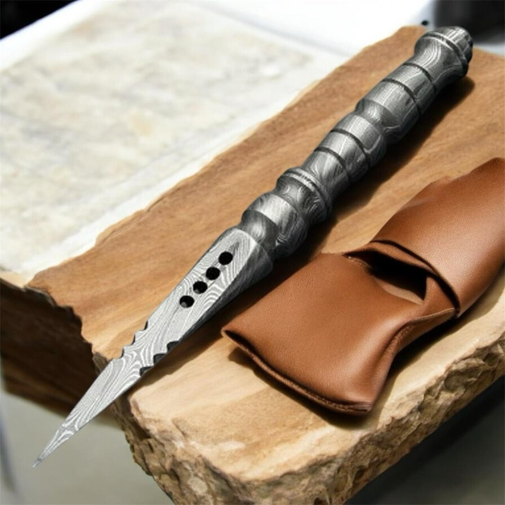 Custom HAND FORGED Damascus Tri dagger/ Spikes with Beautiful handle + Sheath