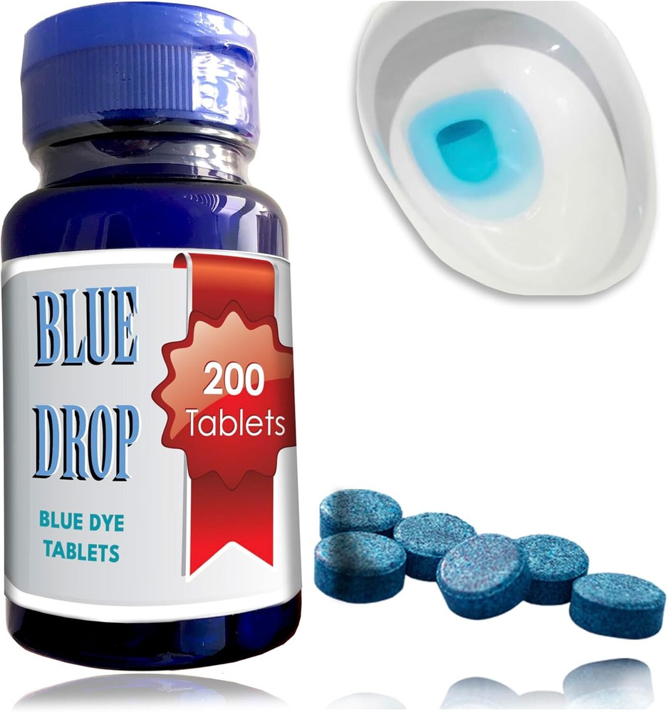 Blue Drop Dye Tabs 200 Toilet Dissovable Bluing Tablets Prevent Testing Tamper