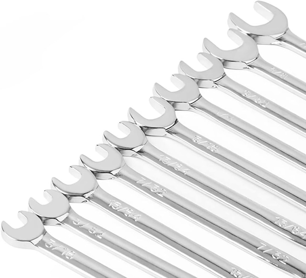 Mini Wrench Set Open End Combination Small Set, Silver