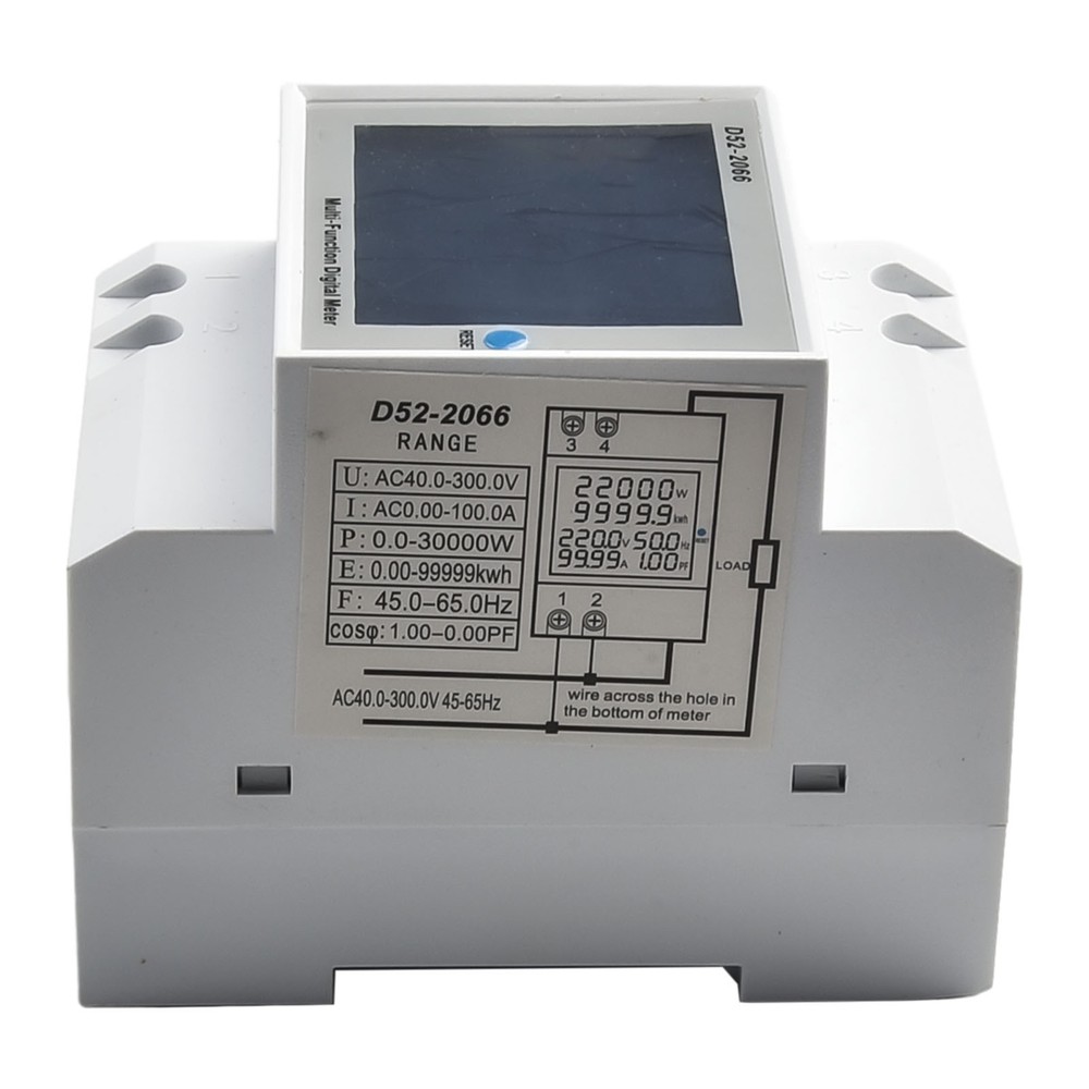 AC Power Meter 100A High Precision AC Power Meter Din Rail High-Precision