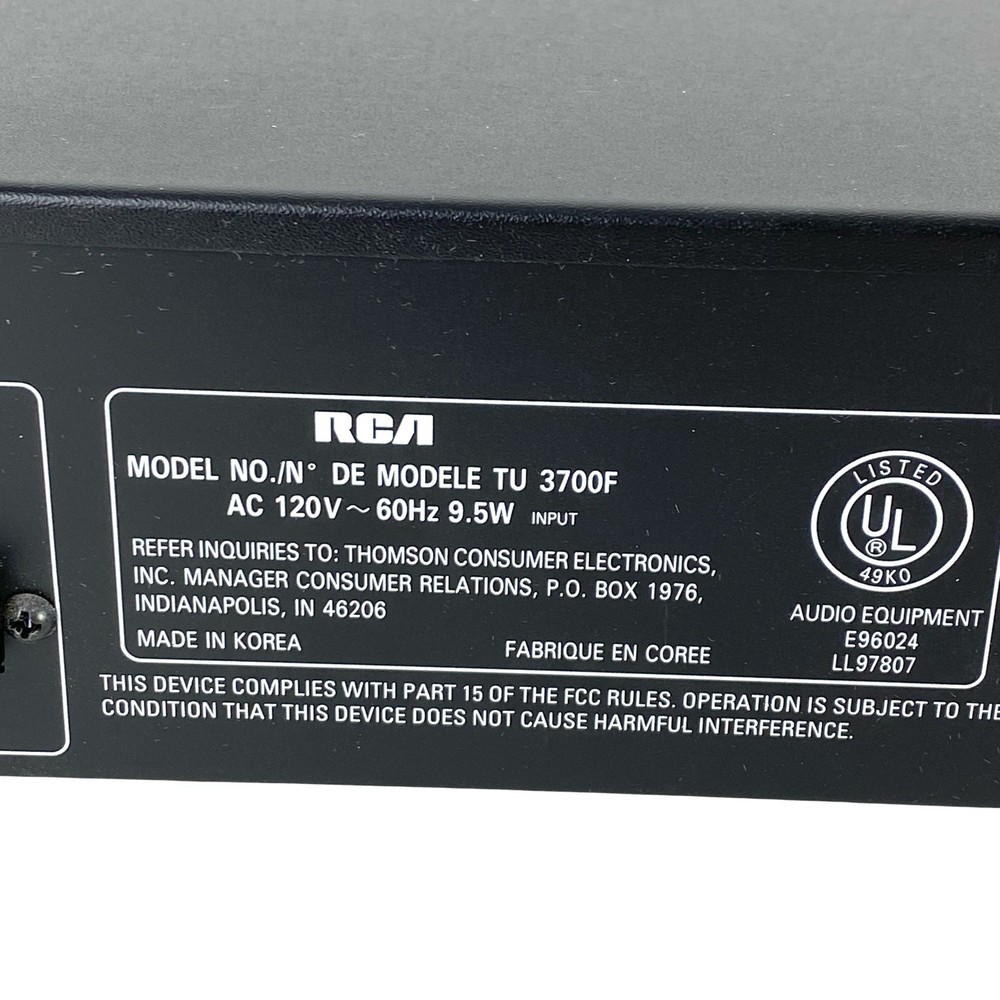 RCA TU 3700F AM/FM Stereo Synthesized Tuner Tested Programable Memory