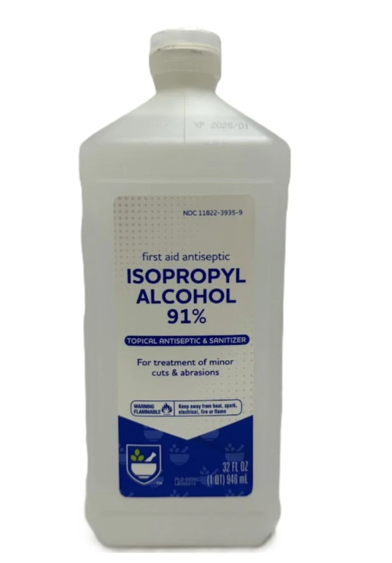 6Pack-91% RUBBING ALCOHOL CLEAR 32 OZ