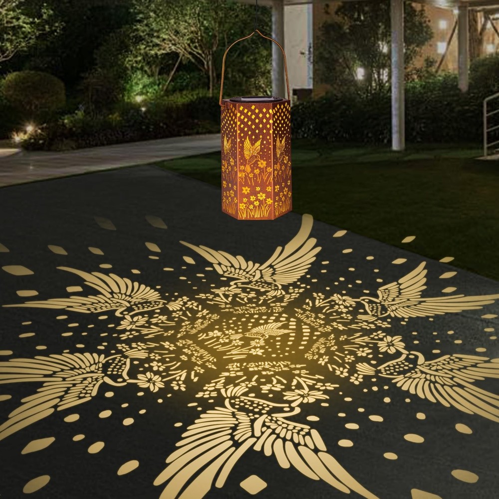 2 Pack Hummingbird Solar Lanterns Outdoor Waterproof - 2PC