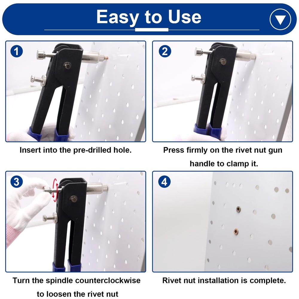 Tnisesm 452Pcs Rivet Nut Tool 7 Size Nutsert Kit