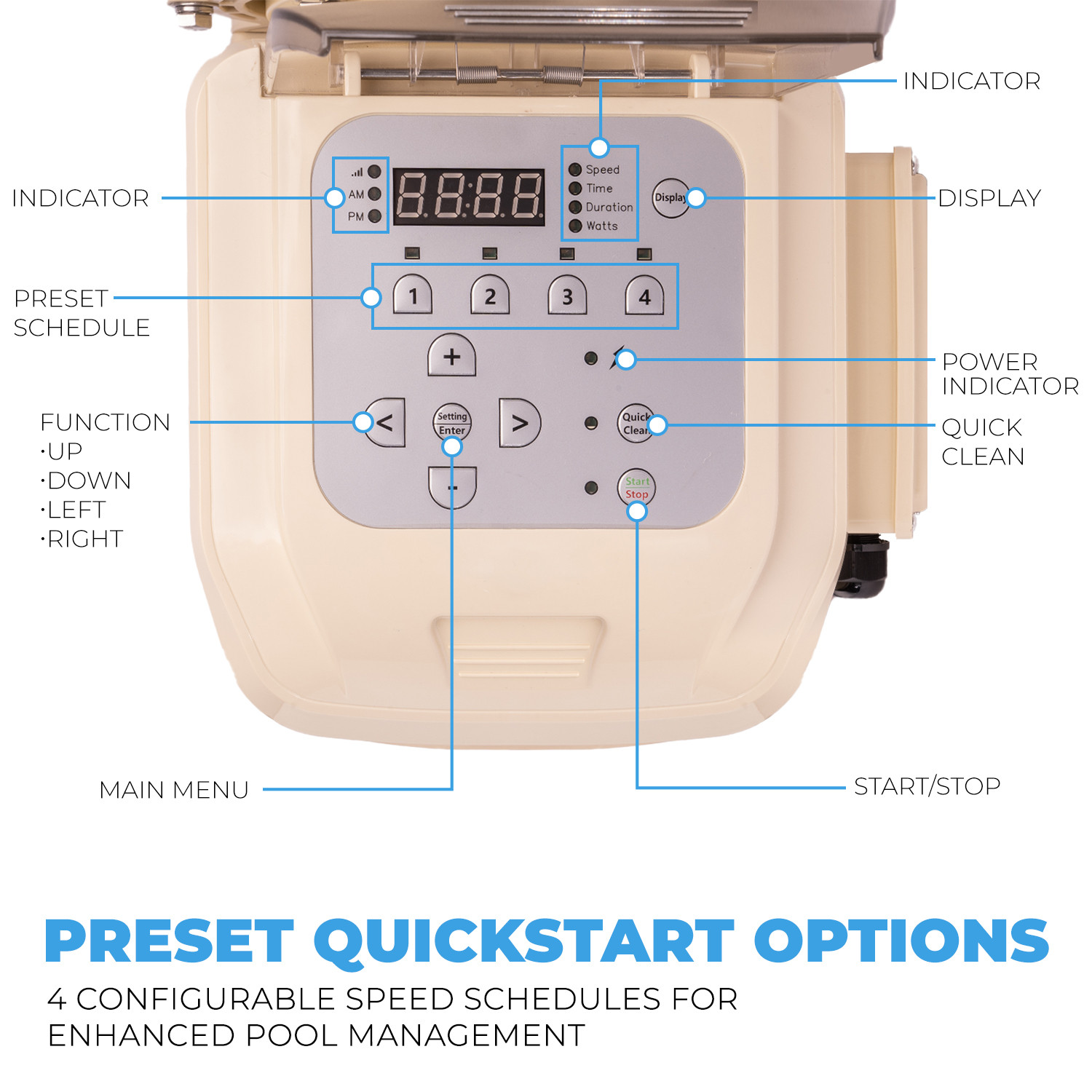 XtremepowerUS 3HP Swimming Pool Pump Variable Speed Inground Pool 1.5/2" Adapter