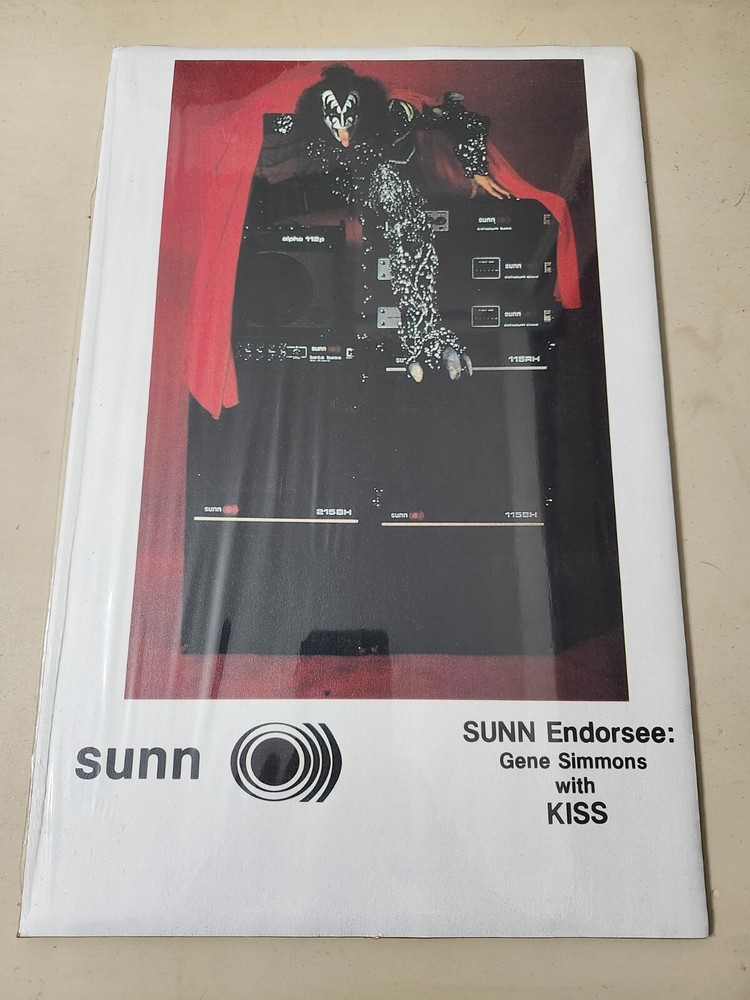KISS Dynasty Era 11x17 Mini Gene Simmons Sunn Amp Poster Plastic Cardboard Back