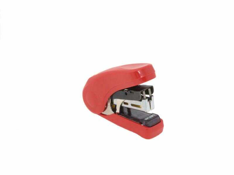 Max Stapler - Flat Clinch - Ergonomic - Mini Style, Red