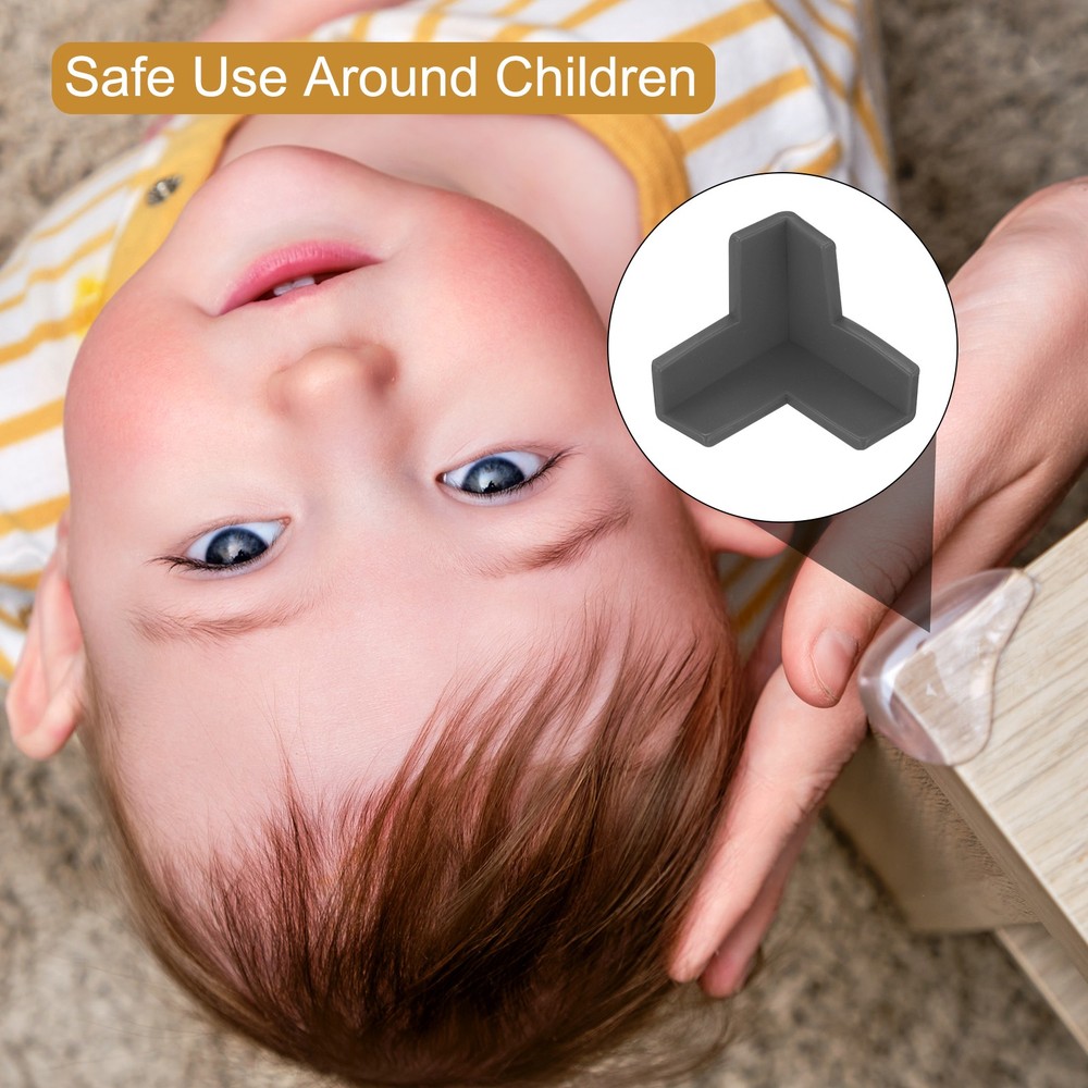 Corner Protectors 8Pcs Table Corner Protectors(3D-shaped, Black)